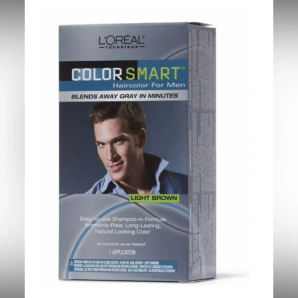 L'Oreal Color Smart Hair Color for Men Light Brown Blends gray away NEW Kit